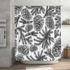 Vintage Pinecone Branch Bath Curtain Black White Floral Shower Curtain Decor for Bathroom Home Living Room Decoration Set