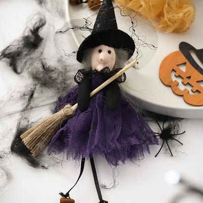 Sweeper Witch Halloween Atmosphere Decoration Halloween Fun Doll Pendant Home Ghost Festival Party Scene Prop Layout