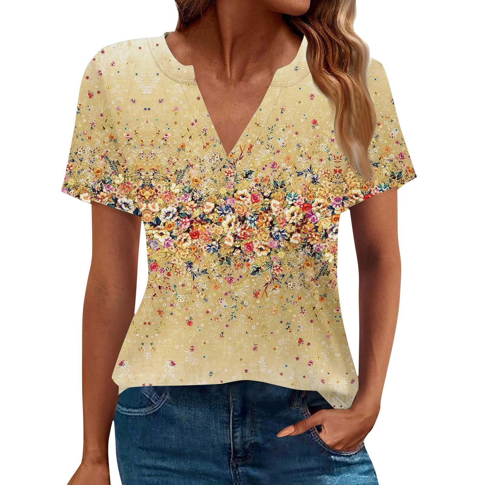 

Женская летняя рубашка с коротким рукавом и V-образным вырезом, деловая повседневная свободная футболка, трендовая модная одежда, топы XXL хаки