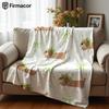 White Cute Dog Cartoon Anime Print Flannel Blanket Soft Warm Throw for Kids Bedroom Sofa Bed Christmas Office Car