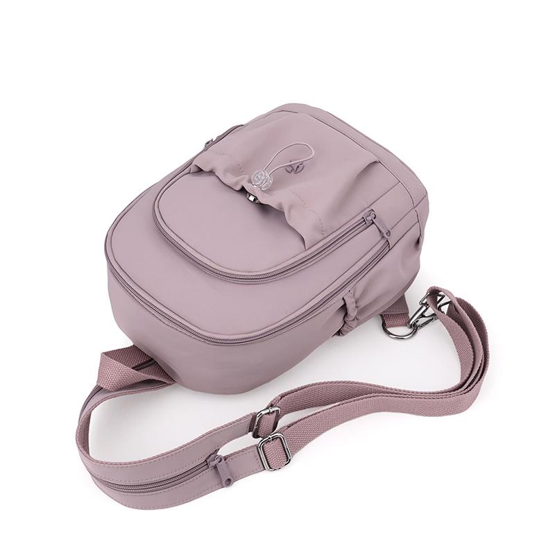 Mochila Pequena Estilo Universitário Mochila de Nylon Feminina Bolsa de Peito Multifuncional