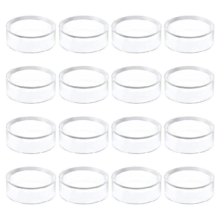 16Pcs Clear Baseball Stands Plastic Round Display Stand Clear Rings Baseball Stands for Spheres Jewelry Collections