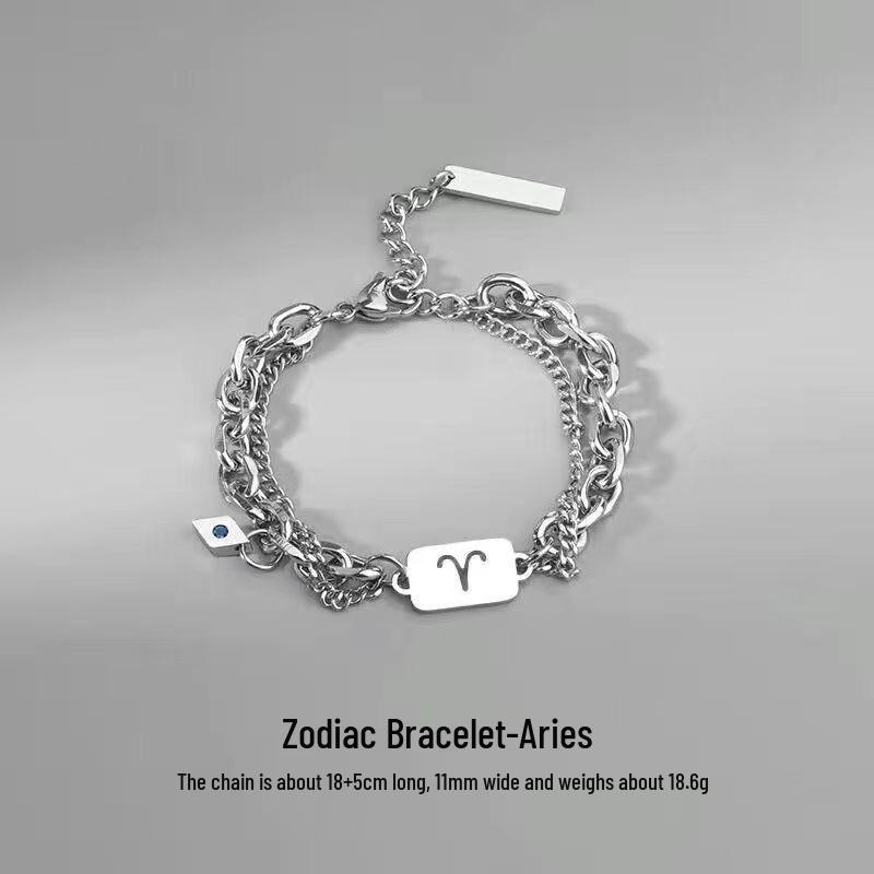 Twelve Constellations Titanium Steel Bracelet: Men's Luxury Jewelry