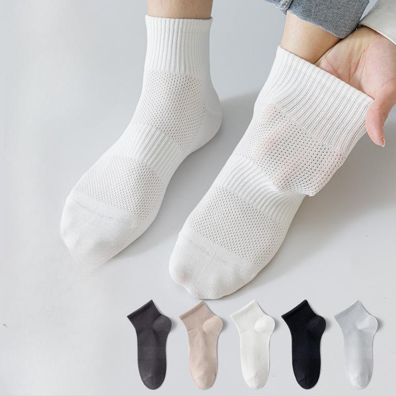 

Men s Summer Pure Cotton Deodorant Mesh Sweat Absorbing Exercise 7A Antibacterial Boneless Tube Socks 1 pair білий