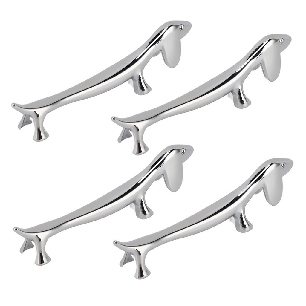 4PCS Cutlery Rest Silver Chopstick Stand Electroplated Polished Zinc Alloy Animal Shape Versatile Holder Rack for Fork Spoon