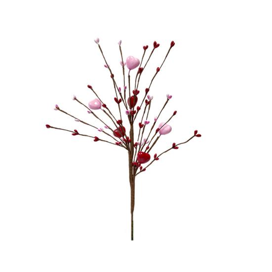 Künstliche Beerenstiele, Dekoration, lebendige Farben, realistisch aussehende Valentinstagsparty, künstliche Herzen, Blumen, Party-Ornamente