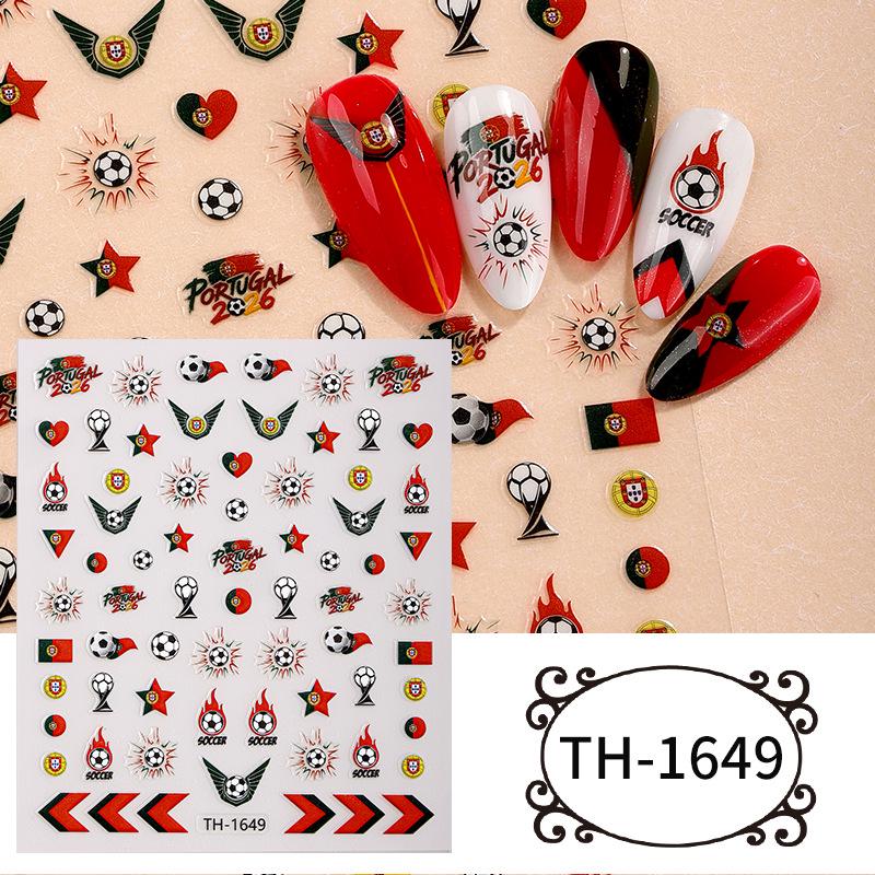 

Zhengxiang DIY Football World Cup Nail Stickers - European & American National Flag Design 85*100mm bare chip