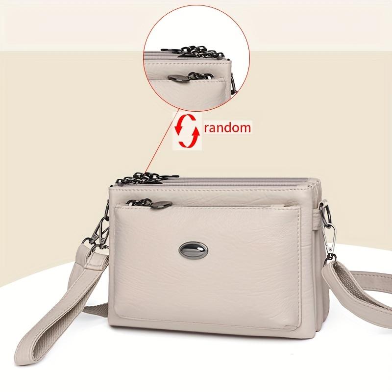 Soft Faux Leather Crossbody Bag, Retro Wristlet Handbag, Fashion Clutch Purse For Women