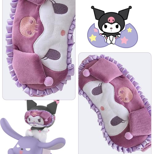 GHDVOP Kuromi Eye Mask, a fun, cute, fluffy, anime-themed eye mask featuring a cute character. It provides a restful, comfortable sleep, blocks out li