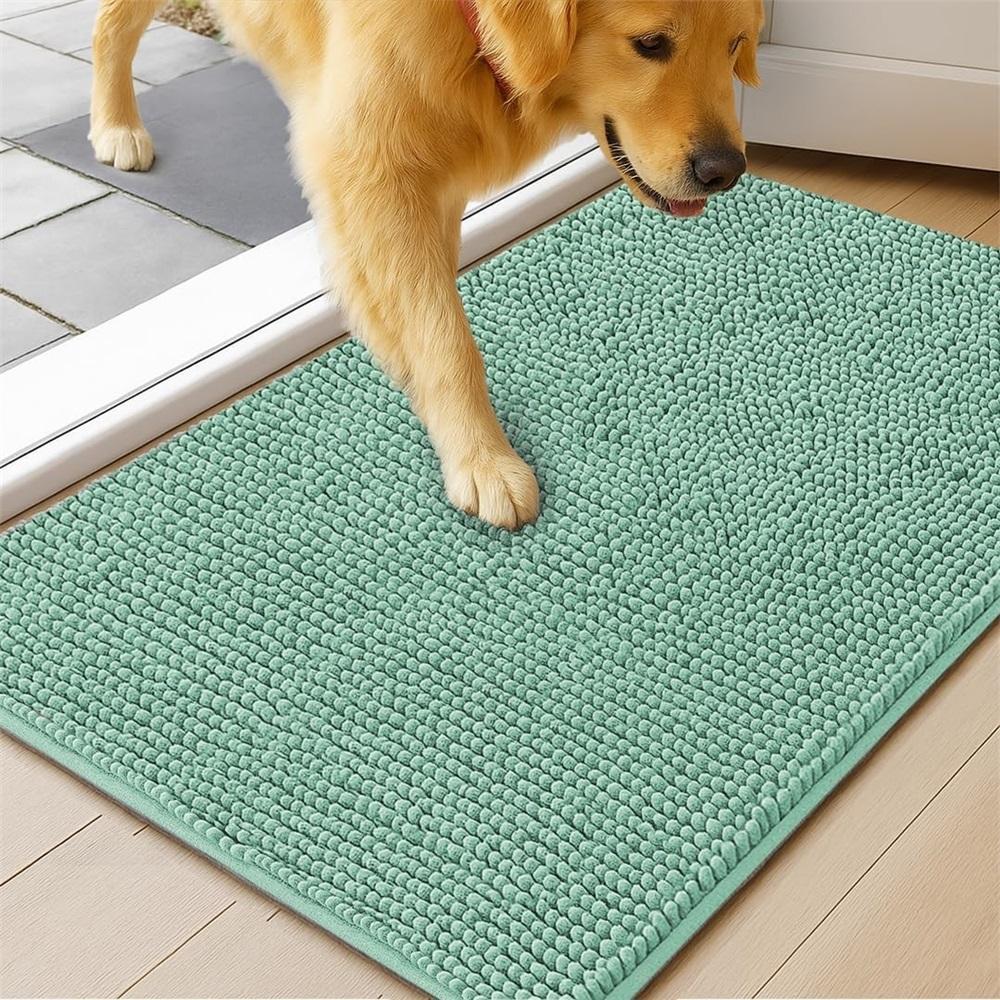 Nepromokavá podložka pro psy – Ultraabsorpční mikrovlákno, Protiskluzová podložka TPE, Rychleschnoucí – 16x24" Vstupní rohožka do interiéru pro domácí mazlíčky – Omyvatelná, 14 barev