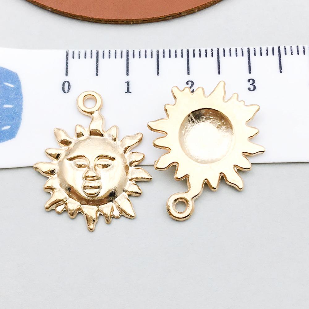 100-Piece Five-Color Alloy Sun, Moon, and Star Pendant Charms for DIY Jewelry