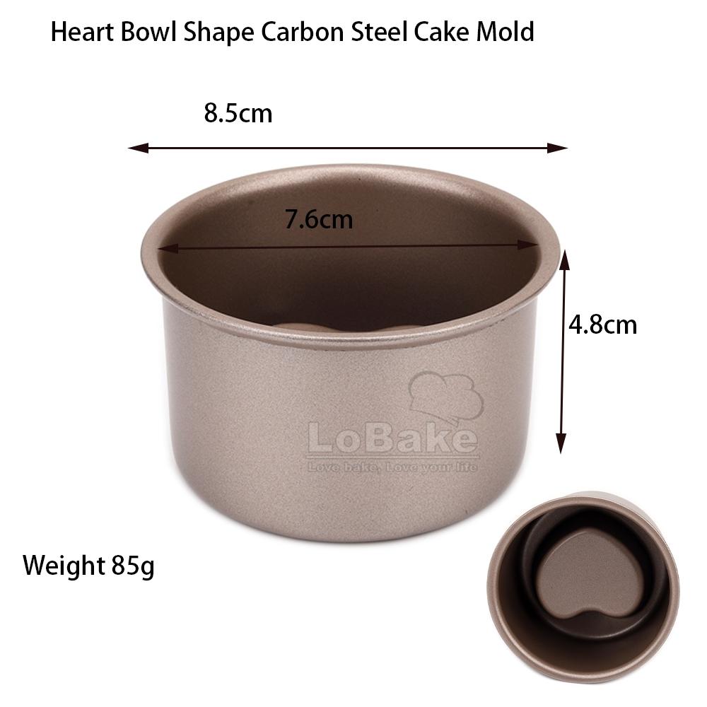 

3 Inch Flower Heart Round Bowl Shape Carbon Steel Cake Mold Jelly Pudding Molds Dessert Holder Bowl Maker for DIY Baking