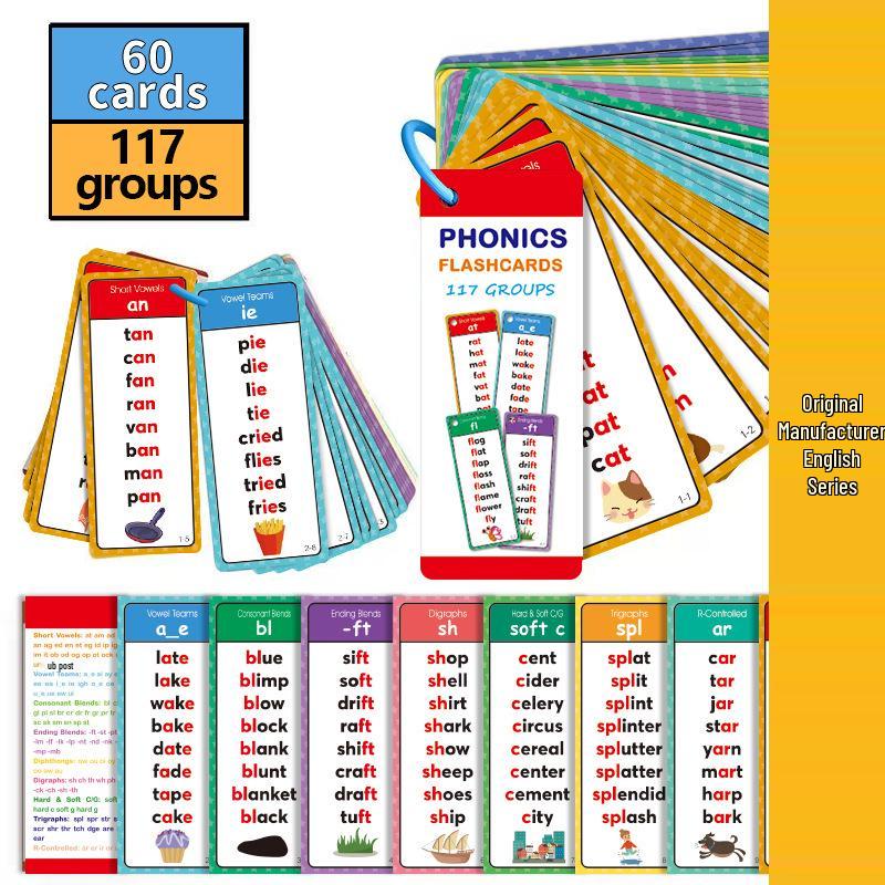 English Word Flashcards: 60 High-Frequency Learning Cards for Kids' Education and School Teaching Aids