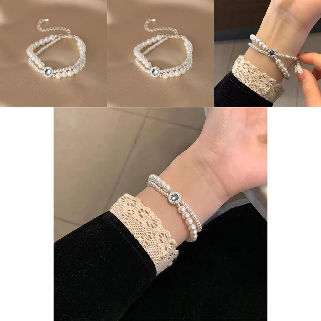 Schickes Doppellagiges Perlenarmband Mit Einzigartigen Geometrischen Formen Für Frauen