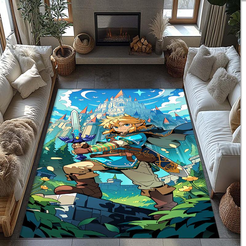 Zelda Crystal Velvet Rug, Soft Anti‑Slip Crystal Velvet Carpet for Living Room Bedroom Home Decor