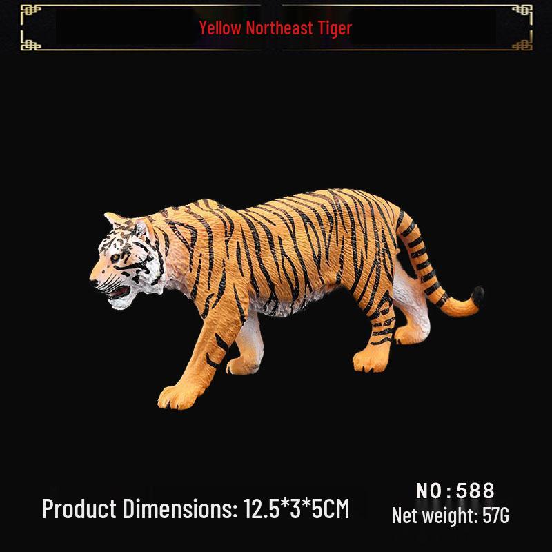 Realistic Wild Animal Toy Set: Large Tiger, Saber-toothed Tiger, Bengal Tiger for Kids' Play