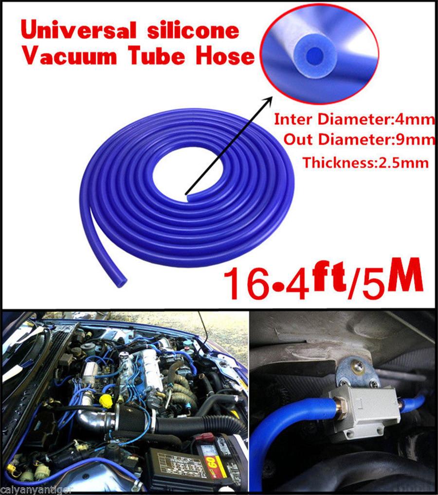 Car 4mm 5 Meters Blue Silicone Vacuum Tube Hose Pipe Silicon Tubing 16.4ft