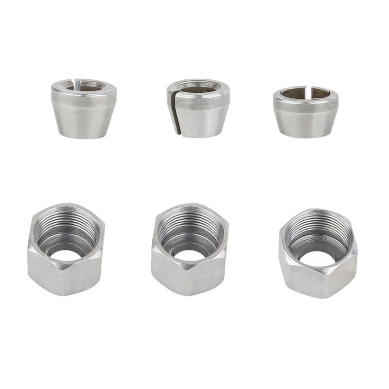 Kohlenstoffstahl-Fräser Spannzangenmuttern-Satz in mehreren Größen, einschließlich 6mm 6,35mm 8mm, für professionelle Holzbearbeitungsarbeiten