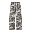 Unisex Camo Print Loose Fit Casual Trousers Streetwear Wide Leg Pants Teens Adults