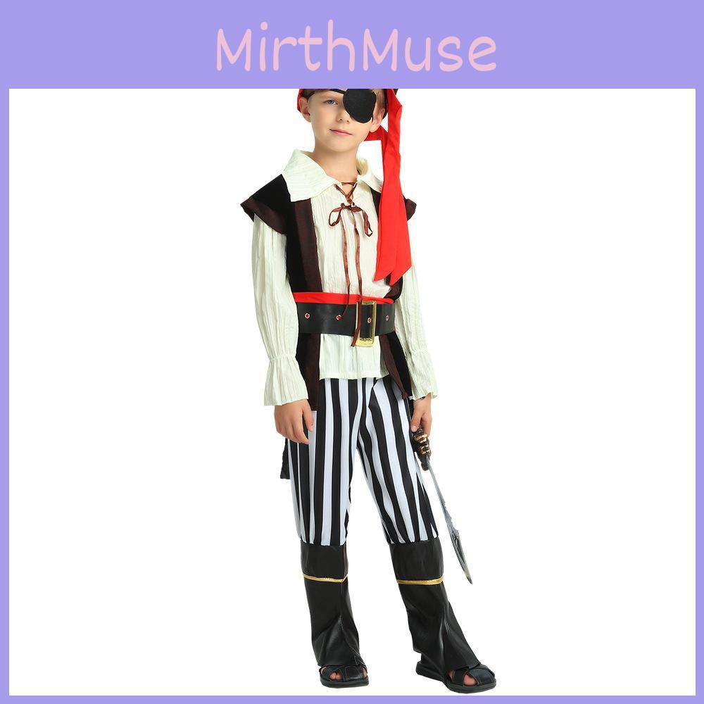 Impressive Caribbean Pirate Outfit For Boys Made From High-quality Polyester Fabric