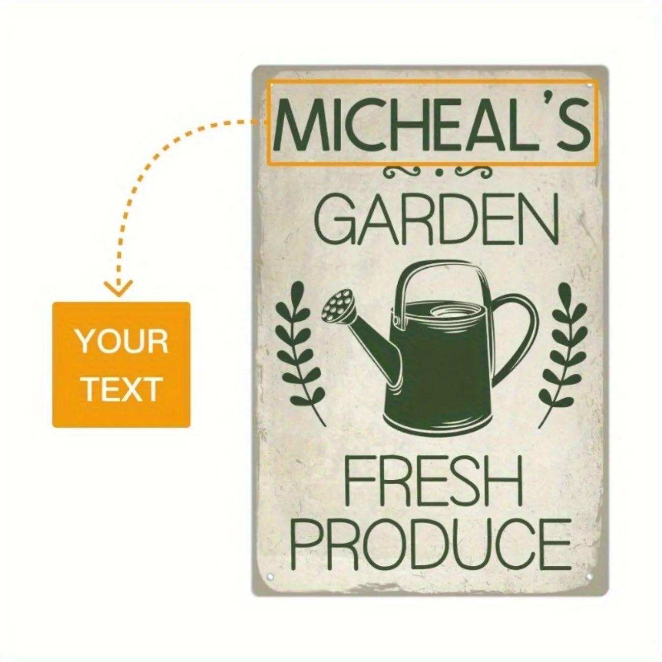 Декор для дома, сада, фермерского дома - Персонализированная металлическая табличка, прочная алюминиевая именная настенная табличка, прочный именной декор для сада 20x30cm（7.8x11.8inch）