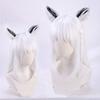 Shirakami Fubuki Cosplay Wig with Net, Ears, Heat-Resistant, White Wig