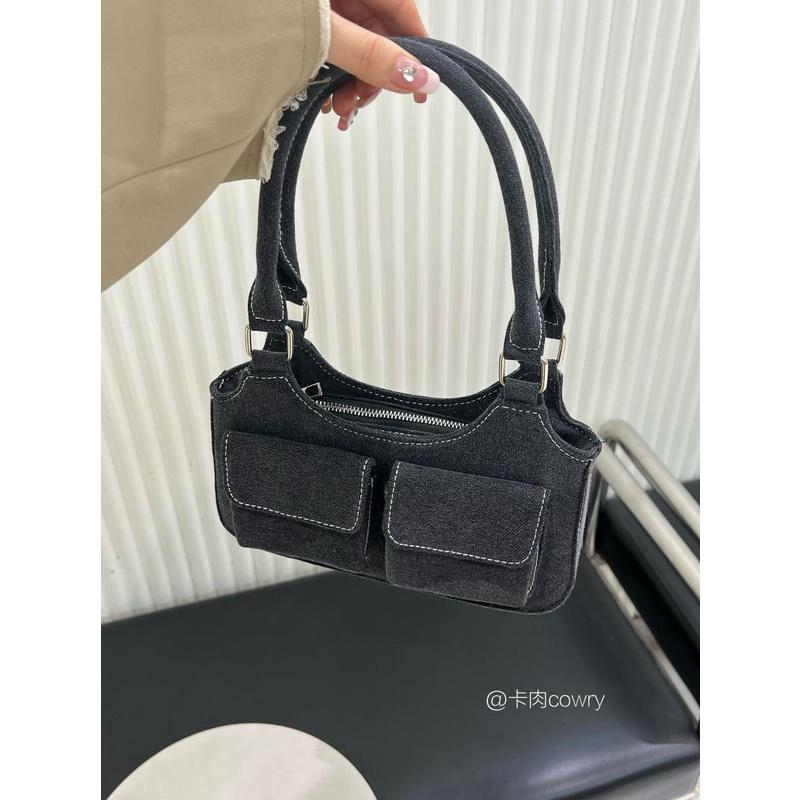 IELGY Ladies Vintage Denim Blue Shoulder Underarm Bag Portable