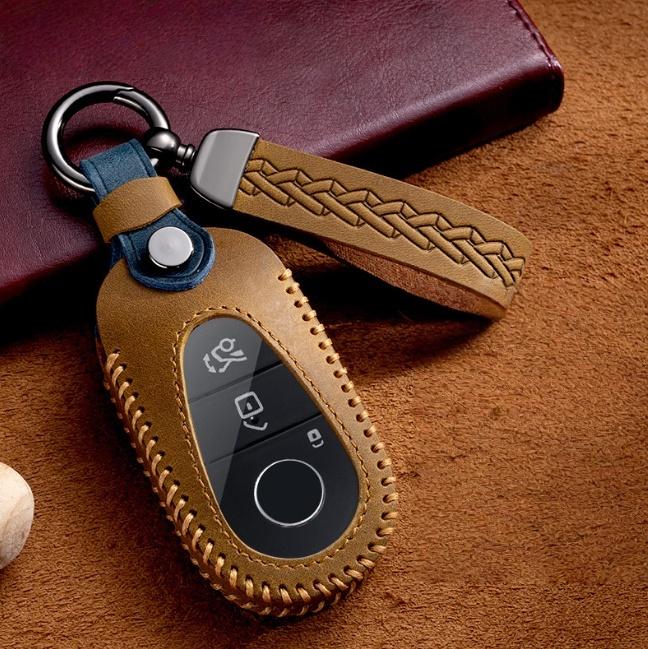 Car Smart Key Case Cover For Mercedes Benz C E S Class GLC CLE EQE W206 W214 W223 S350 S400 S450 E300 Keychain Fob