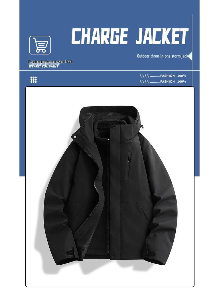 Unisex 3-in-1 Waterproof Windproof Mountaineering Jacket