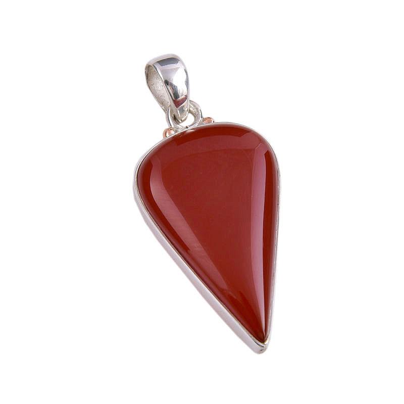 Natural Red Onyx Gemstone Handmade 925 Solid Silver Jewelry Pendant 1.50'' o9Q97