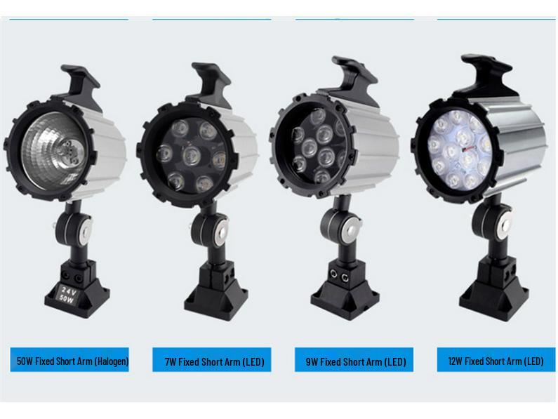 LED Long Arm Machine Tool Work Light - Waterproof & Oilproof for CNC, Milling, Lathe, and Drilling Machines, 24V/220V.