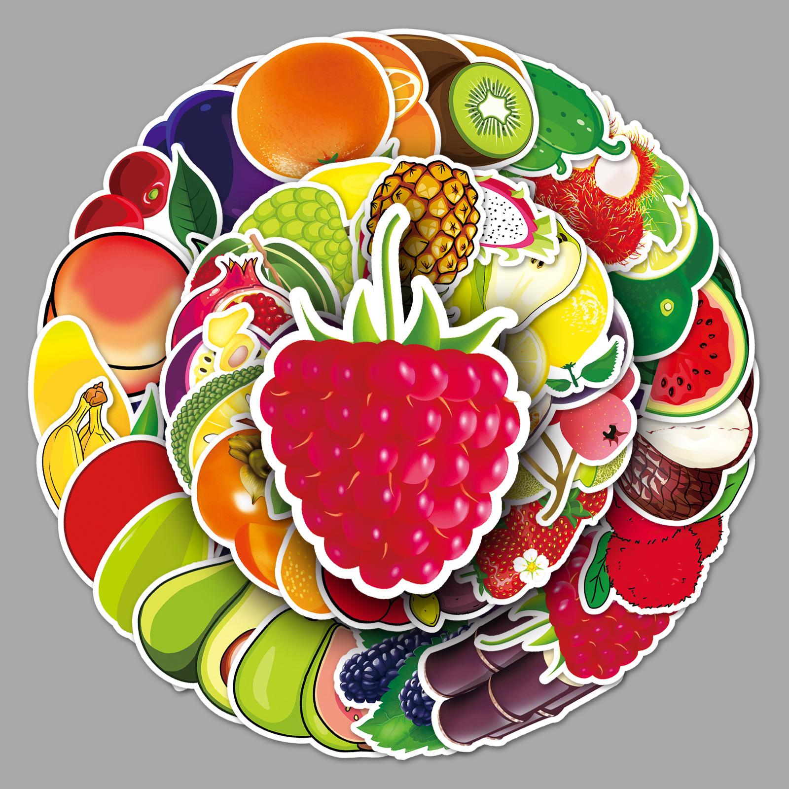 

Наклейки с фруктами, 50 шт., милые наклейки с фруктами для детей, водонепроницаемые наклейки для бутылки с водой, скутера, багажа, ноутбука, скейтборда для детей, подростков, взрослых