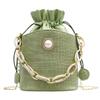 Damen PU Bucket Kette Kleine Messenger Handtaschen Kordelzug Schultertaschen