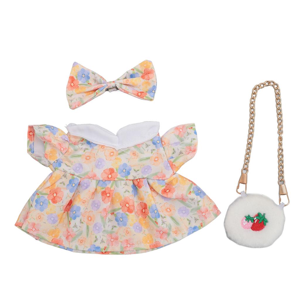 Doll Clothes Dress Doll Clothes Multifunctional Cotton and Cloth Good Compatibility Robust with Bow Tie Strawberry Bag for Home