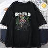 Sorry Muss Los Die Vibes Stimmen Nicht Buchdruck T-Shirt Frosch Waschbär Grafik Herren Damen Oberteil Lustig Retro Tägliche Kleidung Cooles Oberteil