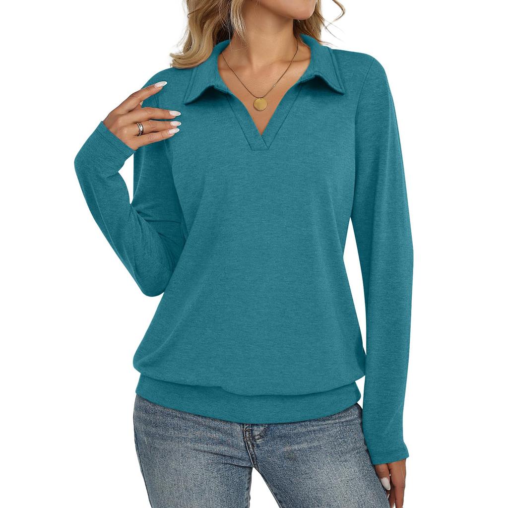 Women's Solid-color Fashionable Long-sleeved Top