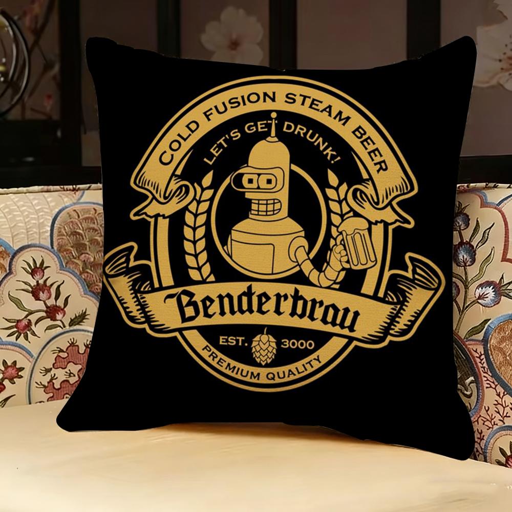 Anime F-Futurama B-Bender Pillow Case Pillowcase, Double-sided Printed, Sofa Cushion, Bedroom Headboard Pillow
