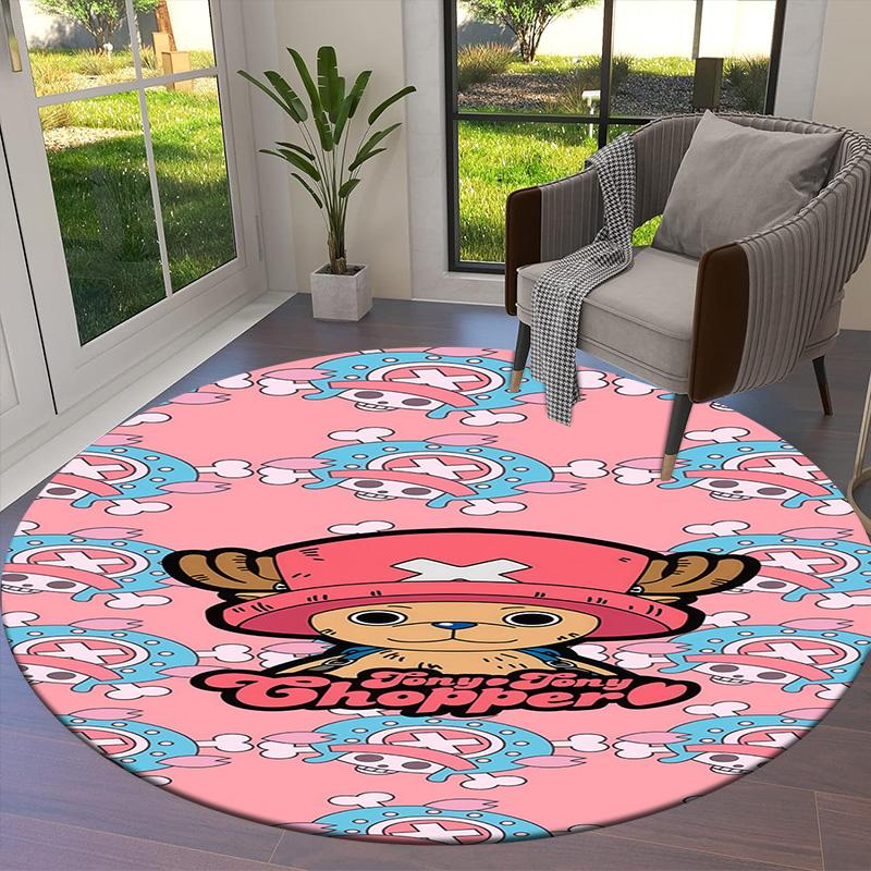 One Piece Tony Tony Chopper Round Area Rug Carpet Rug For Living Room Bedroom Sofa Playroom Decor Nonslip Floor Mat