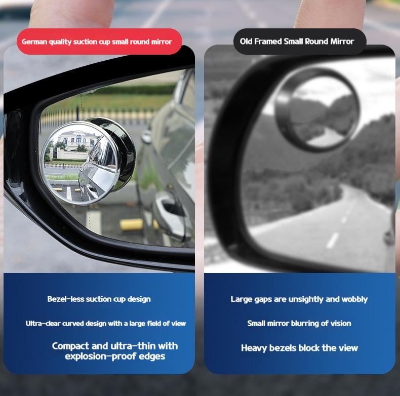 360 Degree HD Blind Spot Mirror For Car Reverse Frameless Ultrathin Wide Angle Round Convex Rear View Mirror Car Accessorie