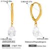 Youthway Trendy 18K Gold PVD Plated Zircon Long Drop Earring For Women Chic Stainless Steel Daily Earring Jewelry Gifts
