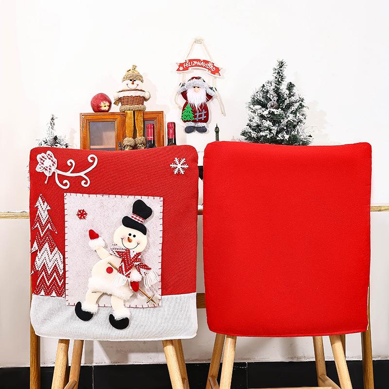 New Christmas Decorations Cartoon Three-dimensional Dancing Santa Claus Chair Cover Snowman Elk Chair Cover