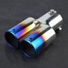 Stainless Steel   Car Modified Double Exhaust Pipe Rr Muffler Tip Tail Throat