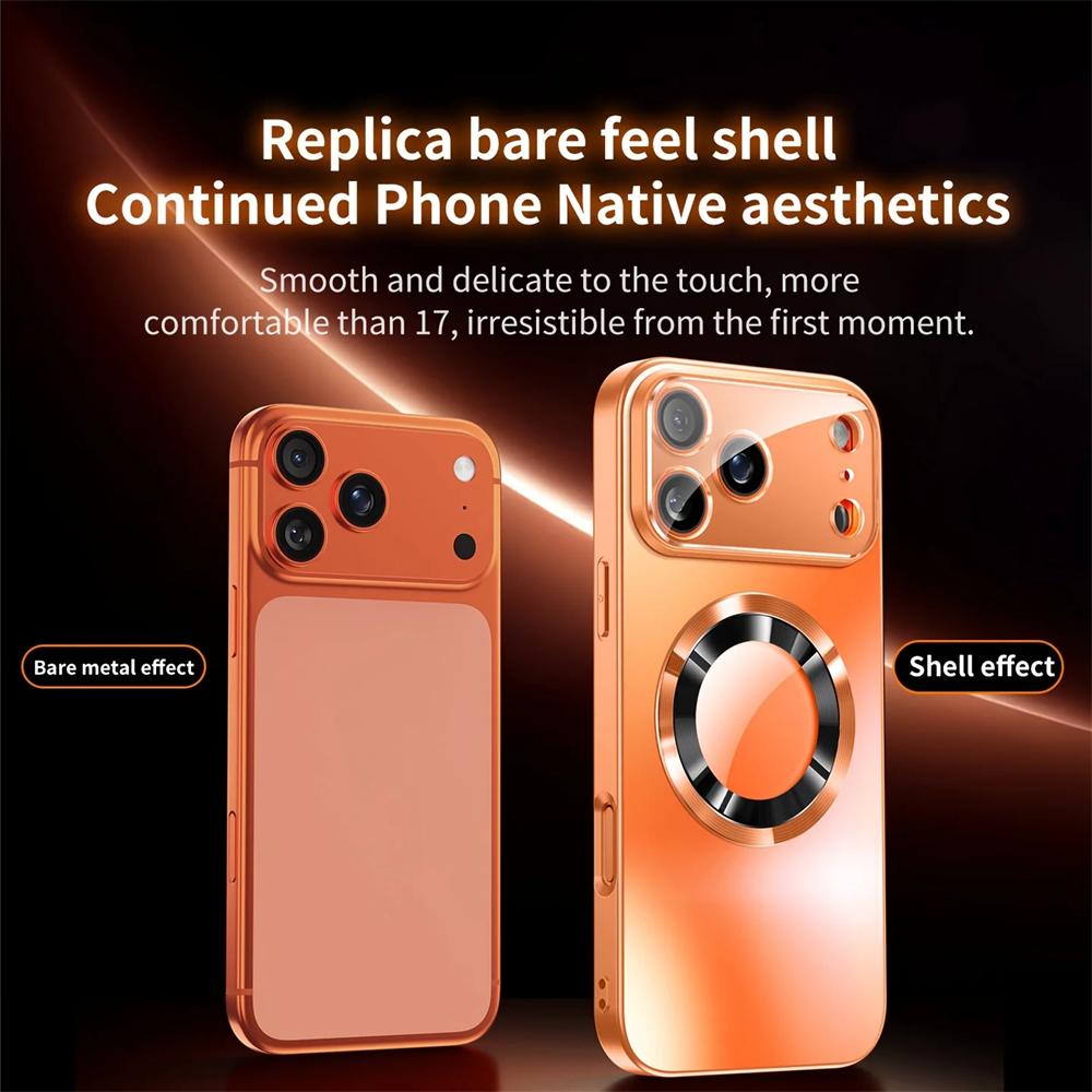 Luxury For iPhone 17 16 15 14 13 12 11 Pro Max Plus Glass Camera Lens Protection Case For Magesafe Magnetic Wireless Charging Phone Cover