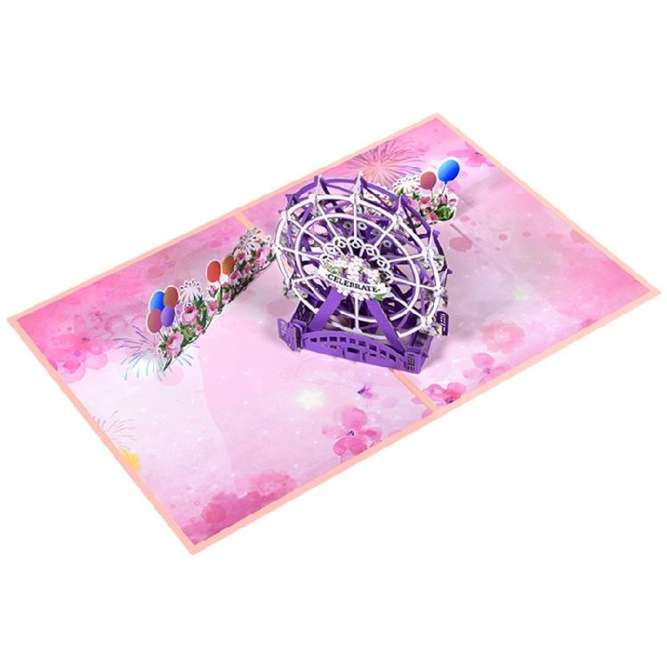 Charming 3D Flower Ferris Wheel Card for Valentine's Day Party Memorable Gift