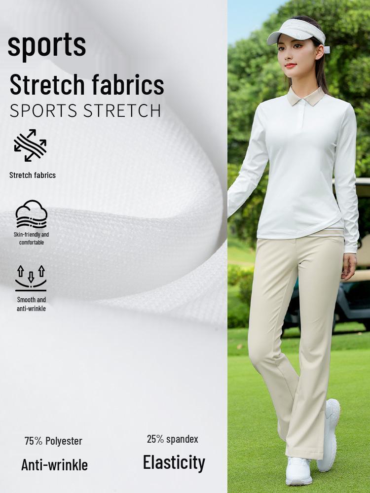 PGM Women's Autumn/Winter Golf Apparel: Long-Sleeve Polo Shirt & Pants Set