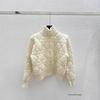 High Neck Solid Color Knitted Cardigan - Early Autumn Edition