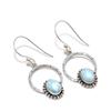 Natural Larimar Gemstone Earrings, 925 Sterling Silver Earring, Handmade Boho Silver Jewelry Dangle Earrings, Anniversary Gifts