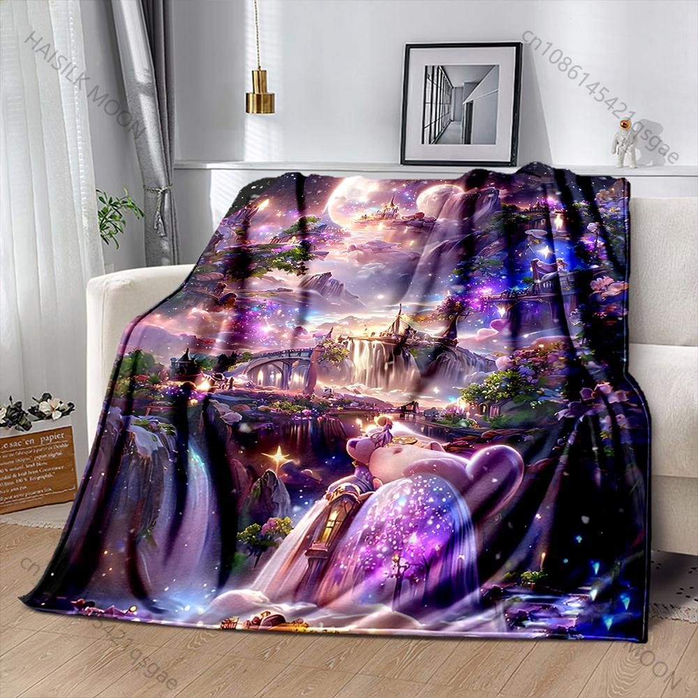 1PC Romantic Dream Garden Print Blanket Warm and Comfortable Blanket for Sofa Bed Travel Camping Picnic Car RV Luxury Gifts