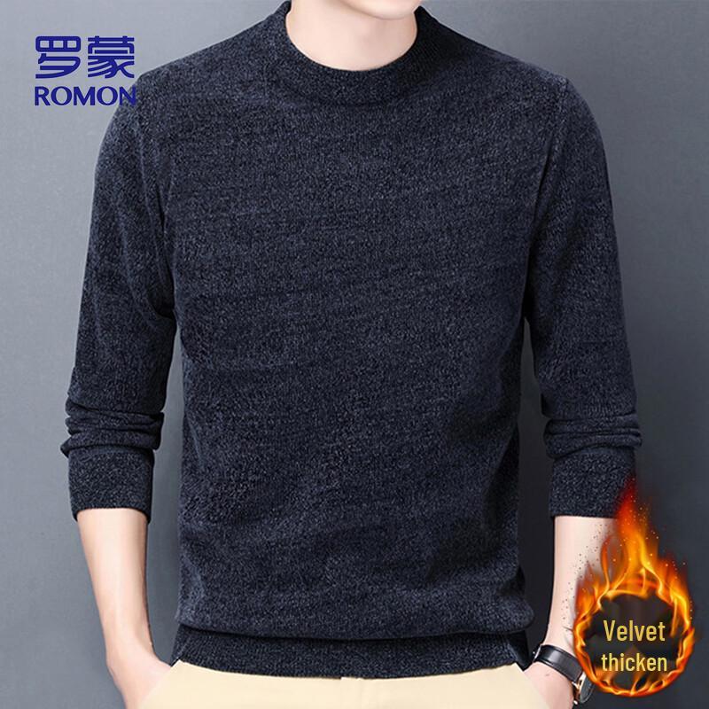 

Romon Men s Velvet-Lined Knit Pullover Sweater L