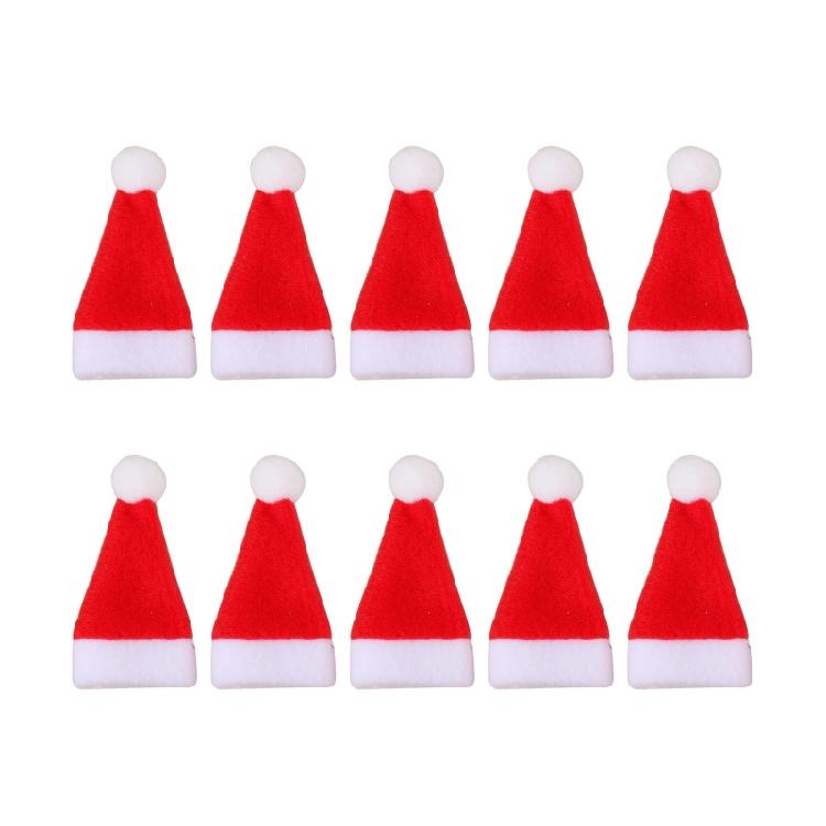 10pcs Christmas Santa Hats Flatware Holder Dinner Table Decorations Party Supply
